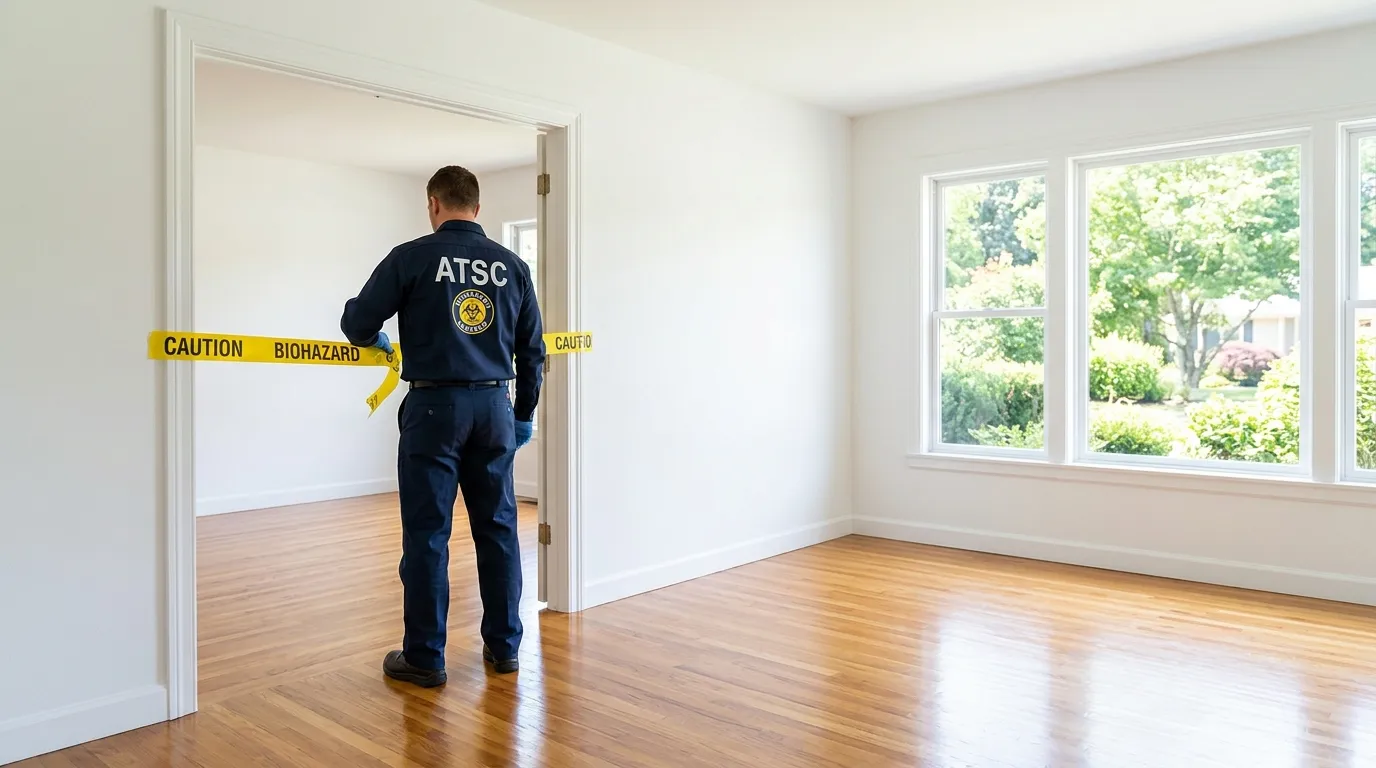 Certified biohazard cleanup crew performing Decomposition Cleanup in Sturtevant